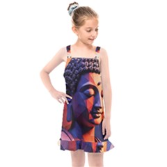 Let That Shit Go Buddha Low Poly (6) Kids  Overall Dress by 1xmerch