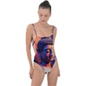 Let That Shit Go Buddha Low Poly (6) Tie Strap One Piece Swimsuit View1