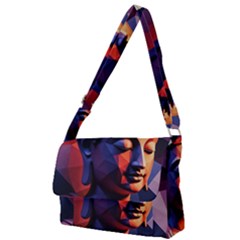 Let That Shit Go Buddha Low Poly (6) Full Print Messenger Bag (l) by 1xmerch