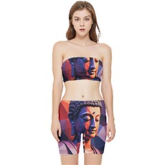 Let That Shit Go Buddha Low Poly (6) Stretch Shorts And Tube Top Set by 1xmerch