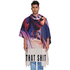 Let That Shit Go Buddha Low Poly (6) Men s Hooded Rain Ponchos