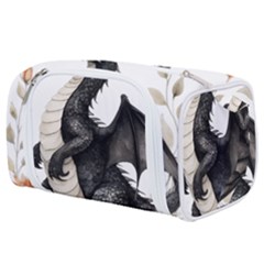 Cute Black Baby Dragon Flowers Painting (2) Toiletries Pouch by 1xmerch