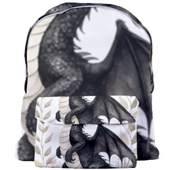 Cute Black Baby Dragon Flowers Painting (2) Giant Full Print Backpack