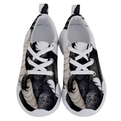 Cute Black Baby Dragon Flowers Painting (2) Running Shoes by 1xmerch