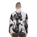 Cute Black Baby Dragon Flowers Painting (7) Men s Windbreaker View2