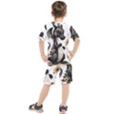 Cute Black Baby Dragon Flowers Painting (7) Kids  T-Shirt and Shorts Set View2