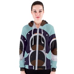 Astronaut Space Astronomy Universe Women s Zipper Hoodie by Sarkoni