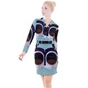 Astronaut Space Astronomy Universe Button Long Sleeve Dress View1