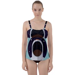 Astronaut Space Astronomy Universe Twist Front Tankini Set by Sarkoni