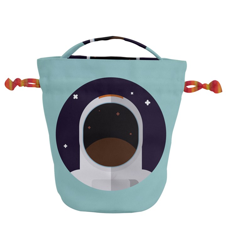 Astronaut Space Astronomy Universe Drawstring Bucket Bag