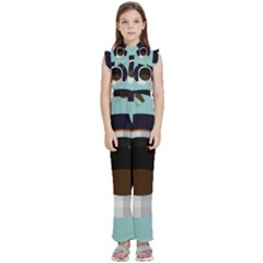 Astronaut Space Astronomy Universe Kids  Sleeveless Ruffle Edge Band Collar Chiffon One Piece by Sarkoni