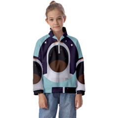 Astronaut Space Astronomy Universe Kids  Half Zip Hoodie by Sarkoni