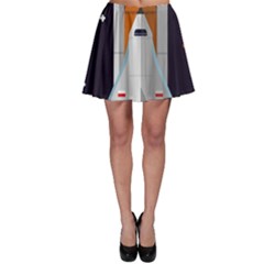 Rocket Space Universe Spaceship Skater Skirt by Sarkoni