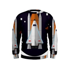 Rocket Space Universe Spaceship Kids  Sweatshirt by Sarkoni