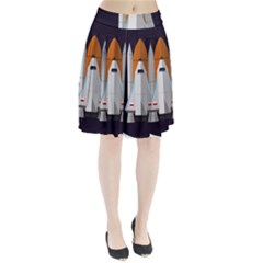 Rocket Space Universe Spaceship Pleated Skirt by Sarkoni