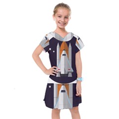 Rocket Space Universe Spaceship Kids  Drop Waist Dress by Sarkoni