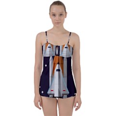 Rocket Space Universe Spaceship Babydoll Tankini Set by Sarkoni