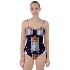 Rocket Space Universe Spaceship Sweetheart Tankini Set by Sarkoni