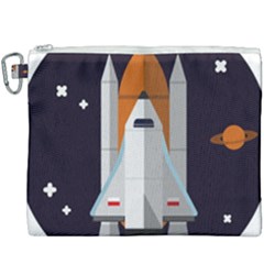 Rocket Space Universe Spaceship Canvas Cosmetic Bag (xxxl) by Sarkoni