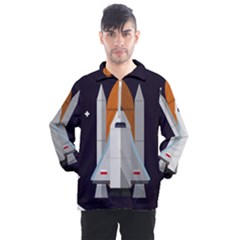 Rocket Space Universe Spaceship Men s Half Zip Pullover by Sarkoni