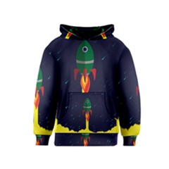 Rocket Halftone Astrology Astronaut Kids  Pullover Hoodie by Sarkoni