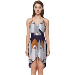 Rocket Space Universe Spaceship Wrap Frill Dress by Sarkoni