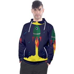 Rocket Halftone Astrology Astronaut Men s Pullover Hoodie by Sarkoni