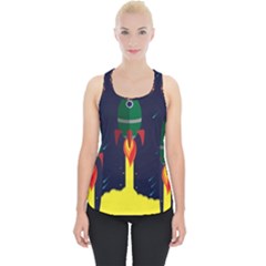 Rocket Halftone Astrology Astronaut Piece Up Tank Top by Sarkoni