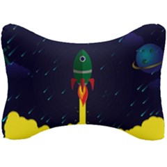 Rocket Halftone Astrology Astronaut Seat Head Rest Cushion by Sarkoni