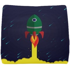 Rocket Halftone Astrology Astronaut Seat Cushion by Sarkoni