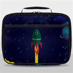 Rocket Halftone Astrology Astronaut Full Print Lunch Bag by Sarkoni