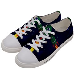 Rocket Halftone Astrology Astronaut Women s Low Top Canvas Sneakers by Sarkoni