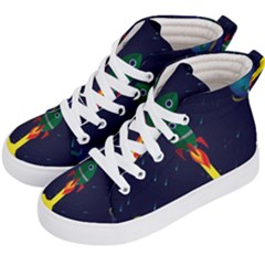 Rocket Halftone Astrology Astronaut Kids  Hi-top Skate Sneakers by Sarkoni