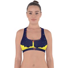 Rocket Halftone Astrology Astronaut Cross Back Hipster Bikini Top  by Sarkoni