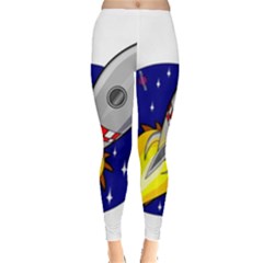 Rocket Ship Launch Vehicle Moon Everyday Leggings  by Sarkoni