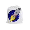 Rocket Ship Launch Vehicle Moon Drawstring Pouch (Large) View1