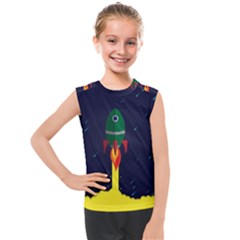 Rocket Halftone Astrology Astronaut Kids  Mesh Tank Top by Sarkoni