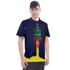 Rocket Halftone Astrology Astronaut Men s Polo T-shirt by Sarkoni