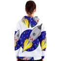 Rocket Ship Launch Vehicle Moon Women s Zipper Hoodie View2