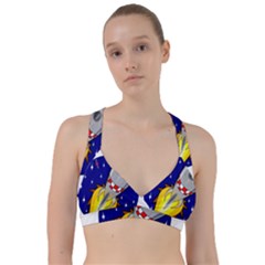 Rocket Ship Launch Vehicle Moon Sweetheart Sports Bra by Sarkoni