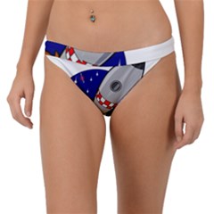 Rocket Ship Launch Vehicle Moon Band Bikini Bottoms by Sarkoni