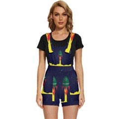 Rocket Halftone Astrology Astronaut Short Overalls by Sarkoni