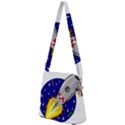 Rocket Ship Launch Vehicle Moon Zipper Messenger Bag View2