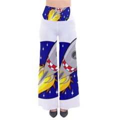 Rocket Ship Launch Vehicle Moon So Vintage Palazzo Pants by Sarkoni