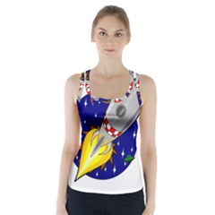 Rocket Ship Launch Vehicle Moon Racer Back Sports Top by Sarkoni