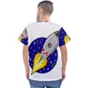 Rocket Ship Launch Vehicle Moon Men s V-Neck Scrub Top View2