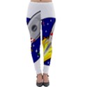 Rocket Ship Launch Vehicle Moon Lightweight Velour Leggings View1