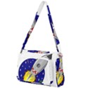 Rocket Ship Launch Vehicle Moon Front Pocket Crossbody Bag View1