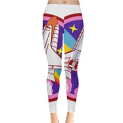 Badge Patch Pink Rainbow Rocket Everyday Leggings  by Sarkoni