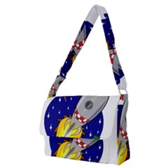 Rocket Ship Launch Vehicle Moon Full Print Messenger Bag (m) by Sarkoni